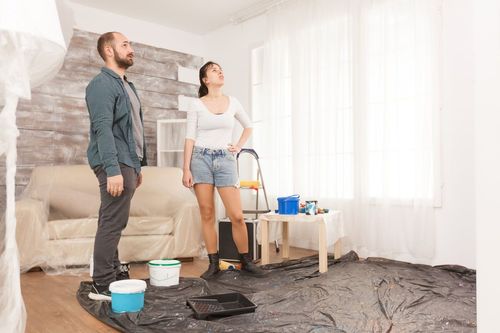Wohnzimmer während der Renovierung